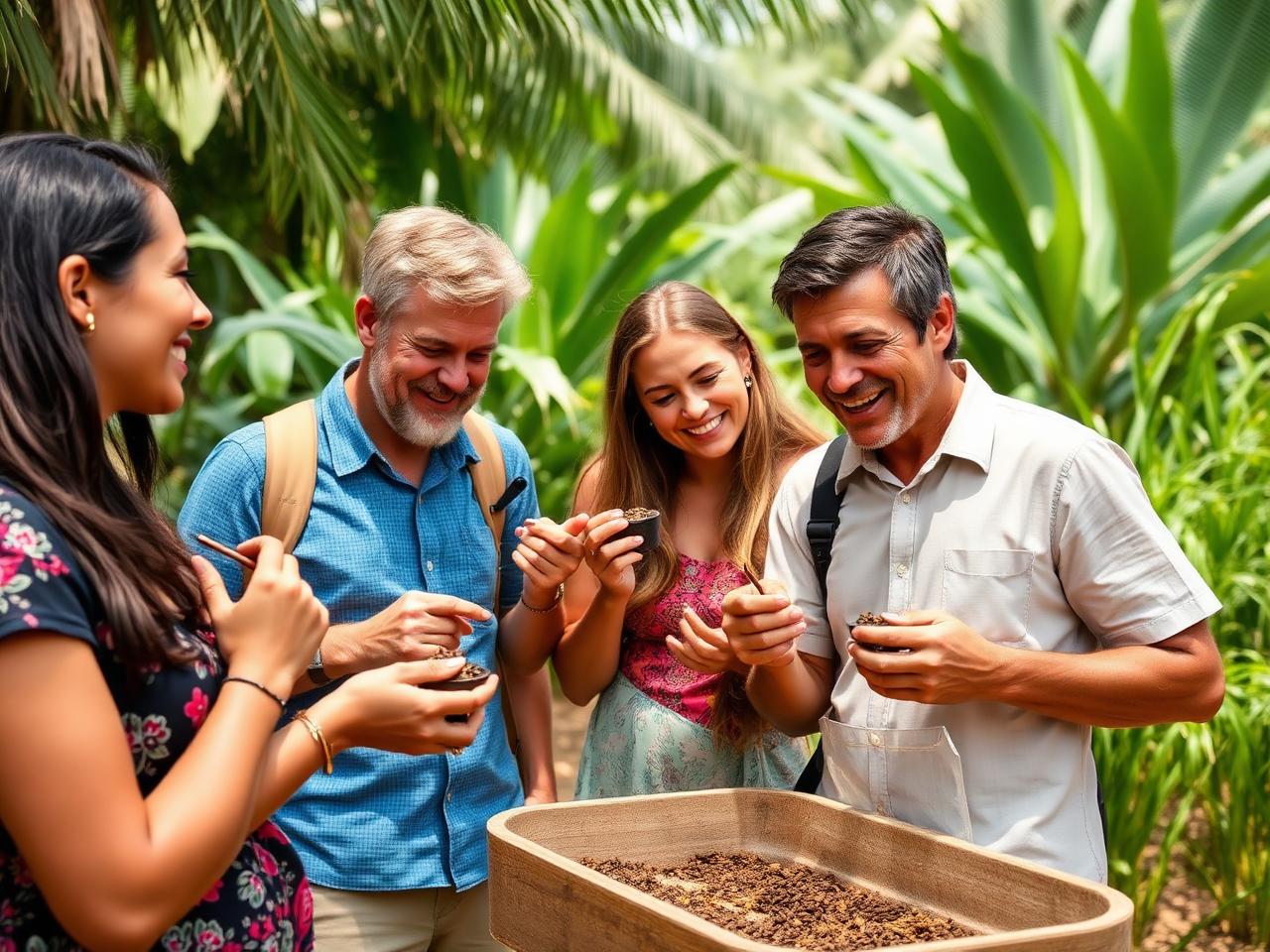 Happy guests smelling fresh cloves