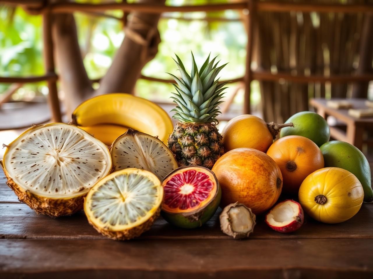 Fresh tropical fruits from the farm